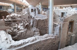 Akrotiri buildings - Prehistoric Town of Akrotiri, Santorini.