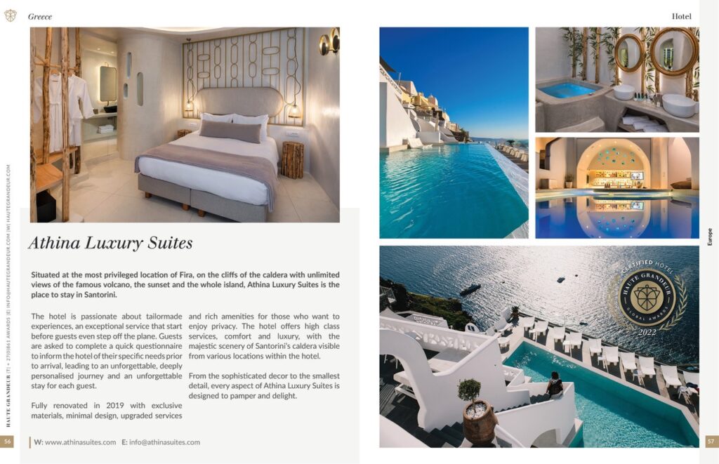 Athina Suites HAUTE GRANDEUR GLOBAL HOTEL AWARDS
